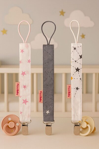 Pico Baby Emzik Askısı - Emzik Zinciri - Emzik Tutacağı 3'lü Set