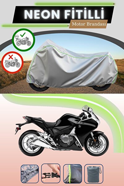 Cemku Shade Gray Neon Corded Fabric Rear Bag Compatible Honda Vfr 1200 F Comp...