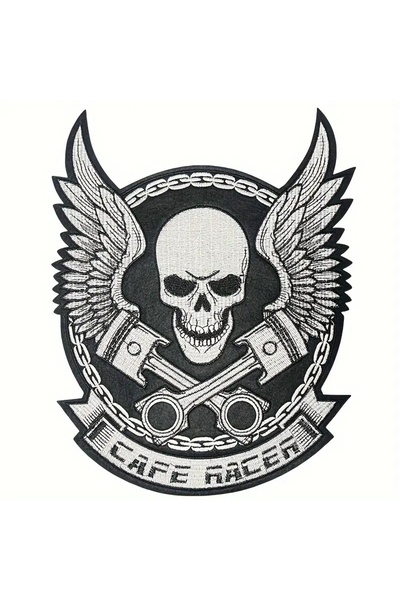 Maxrom Petic Brodat cu Craniu si pistoane în Stil Punk, Aplică Decorativă cu ...