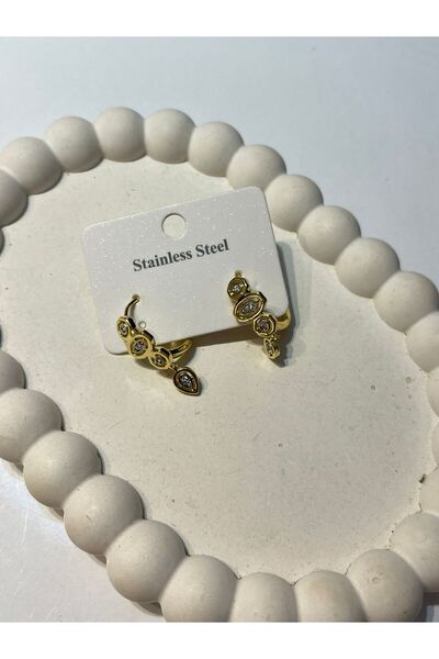 Pure أقراط حلقية مرصعة بالأحجار