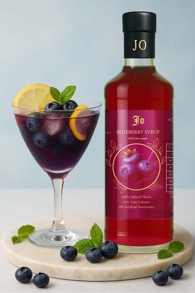 jo drinks Blueberry syrup