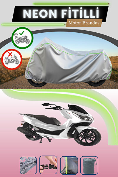 Cemku Shade حقيبة خلفية رمادية متوافقة مع قماش نيون فايتيل موتولوكس MCX 125 المتوافق مع الدراجات النارية