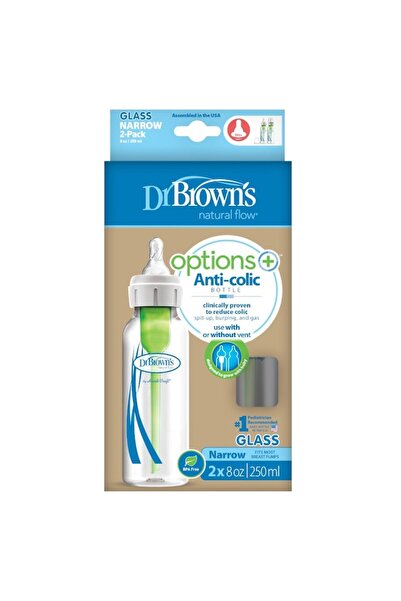 dr browns Set 2 biberoane Dr. Brown's SB82023, Anti-Colic, Options Plus, 0-3 luni, 250 ml, Albastru