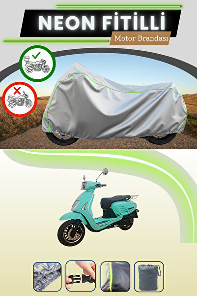 Cemku Shade حقيبة خلفية رمادية متوافقة مع قماش نيون فايتل أباتشي ترو 125 المت...