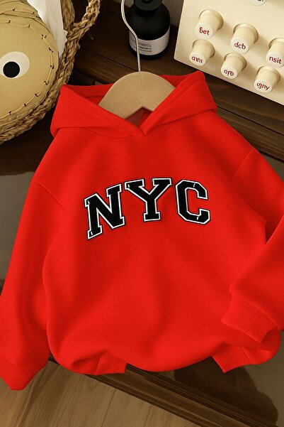 BENROMA 3-нишка джърси NYC печатана унисекс детска суитшърт с качулка