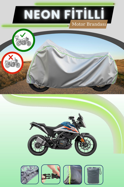 Cemku Shade حقيبة خلفية رمادية اللون متوافقة مع قماش نيون فايتي KTM 250 Adven...