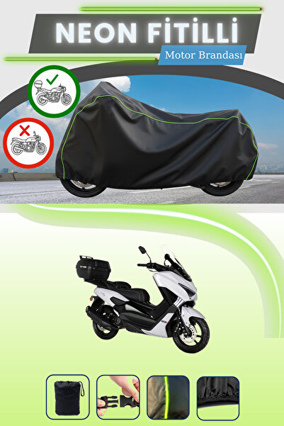 Cemku Shade Siyah Arka Çanta Uyumlu Neon Fitilli Kuba Chia 125 Uyumlu Motor B...