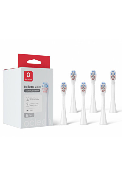 Oclean 6 capete de schimb pentru periuța de dinți electrică Delicate Care, moale, pentru copii, DuPont, albă