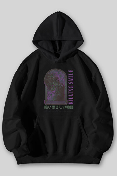 Harmandar Hanorac cu glugă unisex cu buzunar cangur, negru, gri, cu imprimeu ...