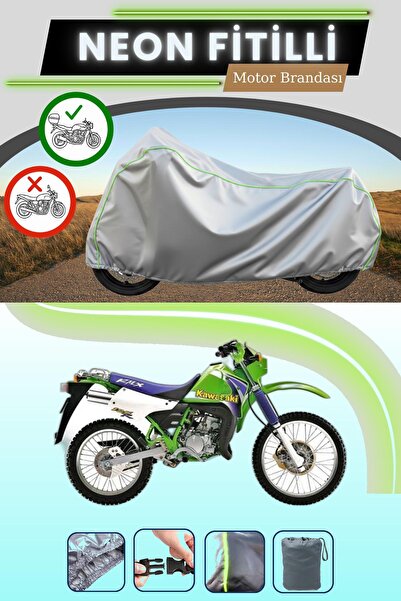 Cemku Shade حقيبة خلفية رمادية متوافقة مع قماش نيون فليتلي كاواساكي KMX 125 ا...