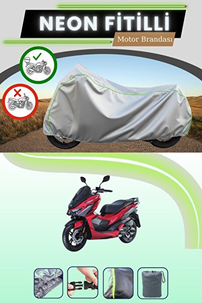 Cemku Shade حقيبة خلفية رمادية متوافقة مع قماش نيون فايتي سيم جيت إكس 125 للد...