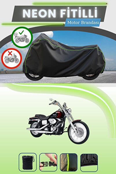 Cemku Shade حقيبة خلفية سوداء متوافقة مع نيون فايتي هارلي ديفيدسون داينا وايد...