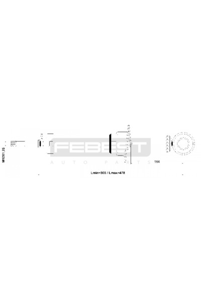 FEBEST Rear axle shock absorber 01110-014R TOYOTA COROLLA Saloon E12