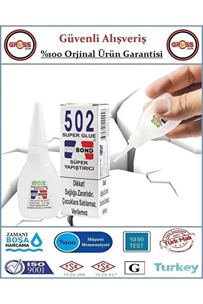 GrossAVM 502 Süper Hızlı Yapıştırıcı - Orjinal Ürün - 20GR