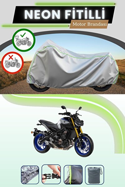 Cemku Shade حقيبة خلفية رمادية متوافقة مع قماش نيون فليتلي ياماها MT-09 SP ال...