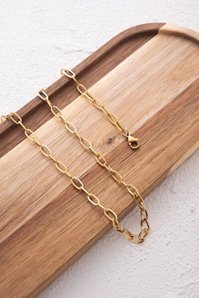 ByFlorya Jewelry Çelik Ataç Erkek Zincir Kolye 5mm Kararmaz