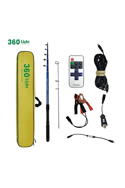 Genrics خطاف صيد شواء مزود بمصباح طوارئ LED محمول بقوة 800 وات ومقاوم للماء وجهاز تحكم عن بعد يعمل بتيار مستمر 12 فولت