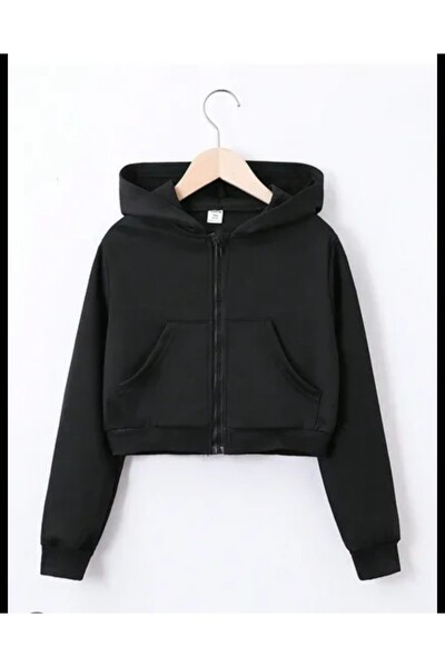 ARDSU Дамска къса блуза с дълги ръкави и качулка