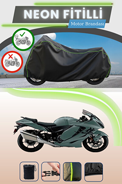 Cemku Shade Siyah Arka Çanta Uyumlu Neon Fitilli Suzuki Hayabusa Uyumlu Motor...