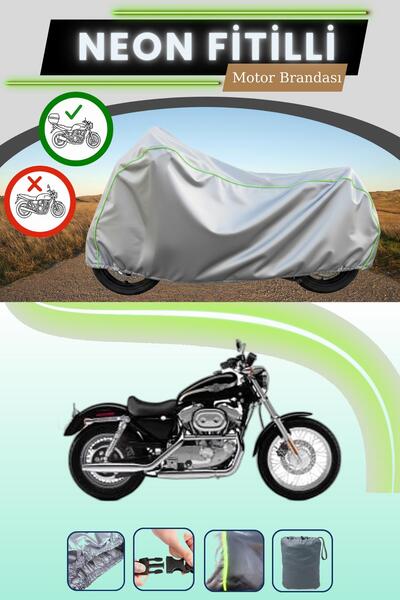 Cemku Shade حقيبة خلفية رمادية متوافقة مع قماش نيون متوافق مع دراجة نارية هارلي ديفيدسون سبورتستر XL883