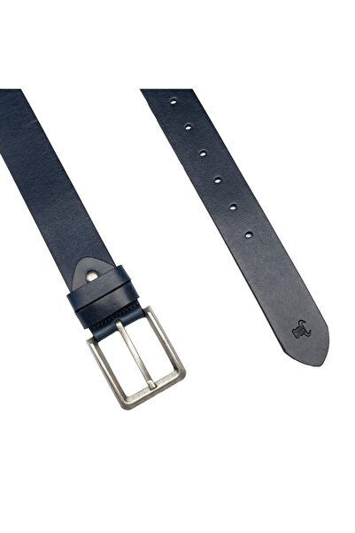 TORO NERO Curea groasă din piele bleumarin pentru bărbați - Toronero