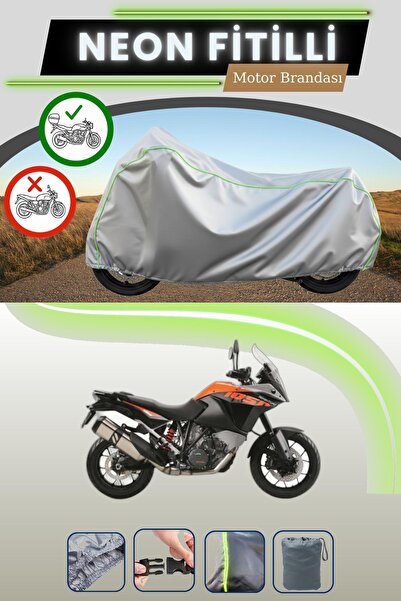 Cemku Shade حقيبة خلفية رمادية متوافقة مع قماش نيون فايتي KTM 1050 Adventure ...