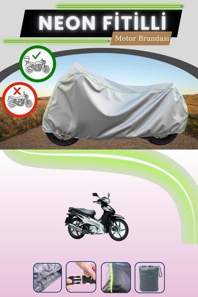 Cemku Shade حقيبة خلفية رمادية متوافقة مع قماش نيون فايتي هوندا ويف 110 المتوافق مع الدراجات النارية