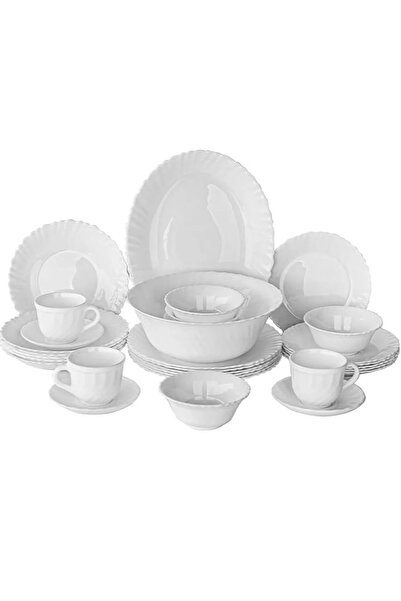 ORIAN Arcopal Plain White Dinner Set 38 Pieces for 6 Persons