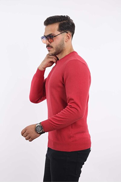 rugatchi Men's Crew Neck Classic Plain Knitwear — 100% Cotton, Stylish & Comfortable Sweater