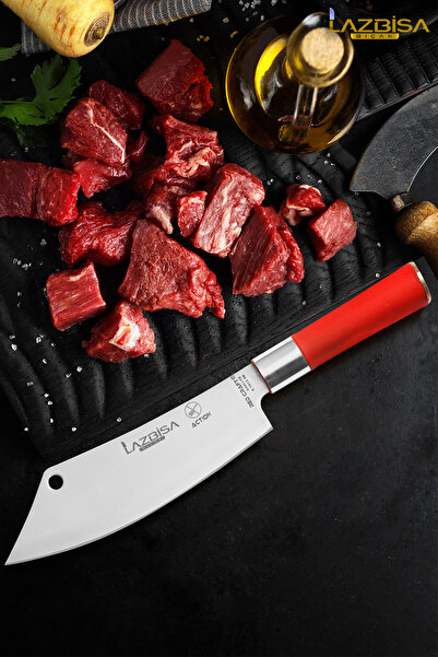 LAZBİSA Red Craft Serisi Mutfak Bıçak Action Şef Bıçağı Et Ekmek Sebze Salata...