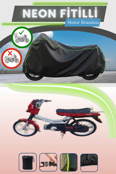 Cemku Shade حقيبة خلفية سوداء متوافقة مع نيون فيتيلي كانوني موبيد توربو سبورت متوافقة مع قماش المحرك