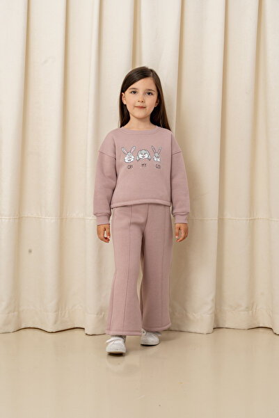 e-çocuk Girl's Oh My God Rabbit Printed 2-Piece Set - 6305/6306