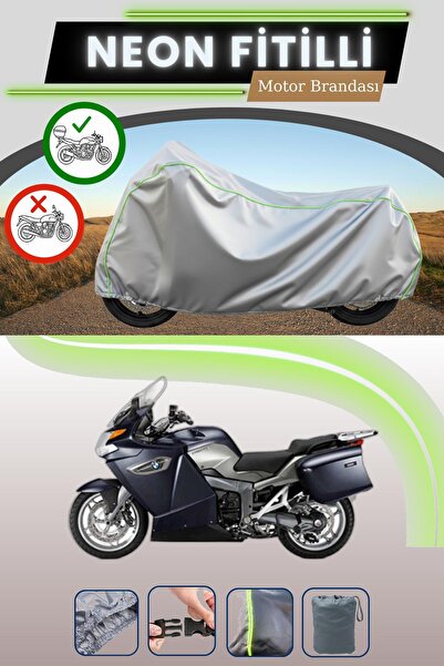 Cemku Shade حقيبة خلفية رمادية متوافقة مع قماش نيون فليتلي BMW K 1300 GT المت...