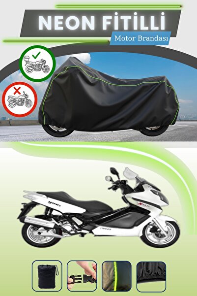 Cemku Shade حقيبة خلفية سوداء متوافقة مع نيون فايتلي يوكي QM250T، غطاء محرك م...