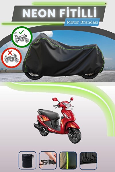 Cemku Shade حقيبة خلفية سوداء متوافقة مع قماش نيون فيتيلي هيرو بليفور المتوافق مع الدراجات النارية