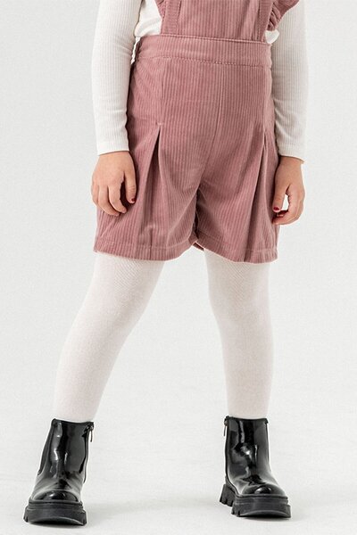 Cansın Mini Dusty Rose Girl's Velvet Corduroy Salopet 22690
