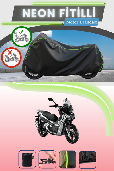 Cemku Shade حقيبة خلفية سوداء متوافقة مع قماش نيون فيتيلي كوبيا روبانو 150 مت...