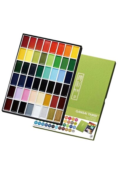 supertrend Kuretake Gansai Tambi Profesyonel Japon Tablet Sulu Boya Seti 48 Renk