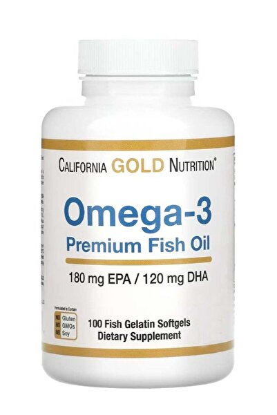 California Gold Nutrition زيت السمك أوميجا 3 - غني بحمض إيكوسابنتينويك وحمض دوكوساهيكسانويك، 100 كبسولة