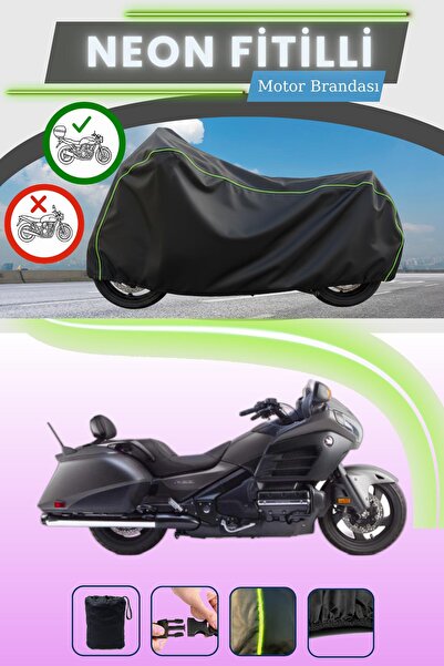 Cemku Shade حقيبة خلفية سوداء متوافقة مع قماش نيون متوافق مع هوندا جولد وينج F6B