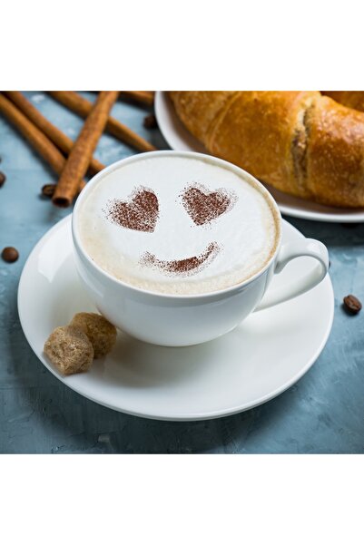 Maxrom Set 14 sabloane decorare cafea 14 si 7 cm 0.5mm Emoji-uri model MXSP7343