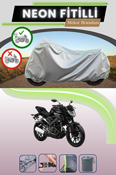 Cemku Shade حقيبة خلفية رمادية متوافقة مع قماش نيون فايبر ياماها MT-125 المتو...