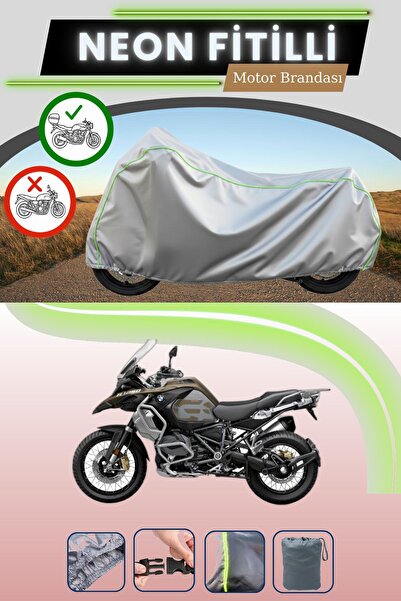 Cemku Shade حقيبة خلفية رمادية متوافقة مع قماش نيون فليتلي BMW R 1250 GS Adve...