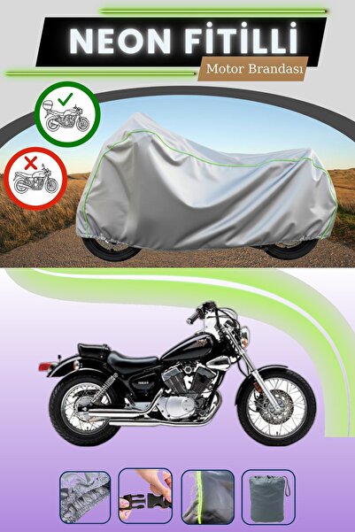 Cemku Shade حقيبة خلفية رمادية متوافقة مع قماش نيون فايتي ياماها فيراجو XV 53...