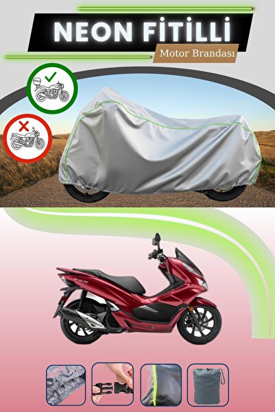 Cemku Shade حقيبة خلفية رمادية متوافقة مع قماش نيون فليتلي هوندا PCX125 المتو...