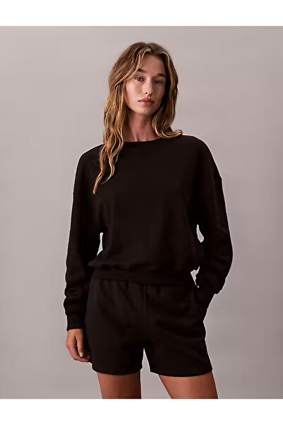 Calvin Klein Kadın Marka Logo Baskılı Bisiklet Yaka Günlük Kullanıma Uygun Uzun Kollu Şık Görünüşlü