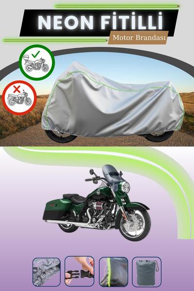 Cemku Shade حقيبة خلفية رمادية اللون متوافقة مع قماش نيون فليتلي هارلي ديفيدس...