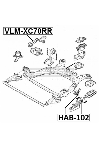 FEBEST Rear engine mount VOLVO XC70 VLM-XC70RR