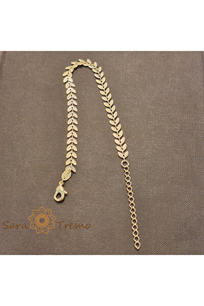 SaraTremo Bratara Sylva – placata aur 18K, 19+5 cm, frunzulițe, Brazilia