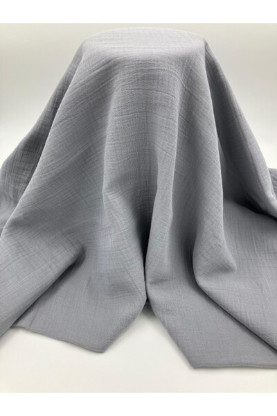 Bursa Kumaş قماش موسلين رمادي مزدوج الطبقات - جودة خيوط قطنية ممشطة 40/30، قط...